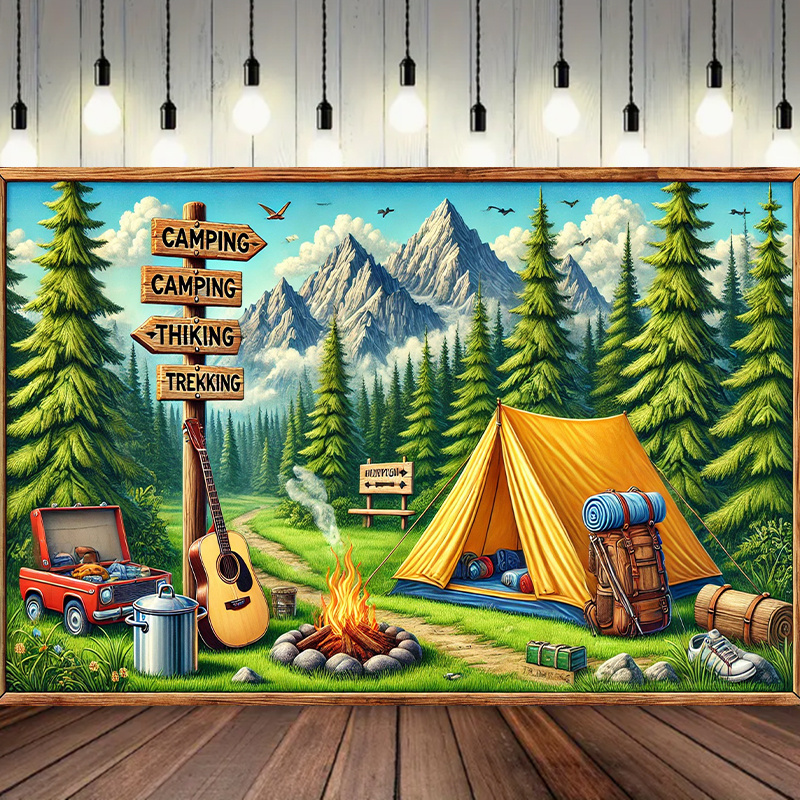 1 캠핑 및 야외 모험 배경, 직물, 전기가 필요하지  - Outdoor Adventure Background 리뷰 및 가격