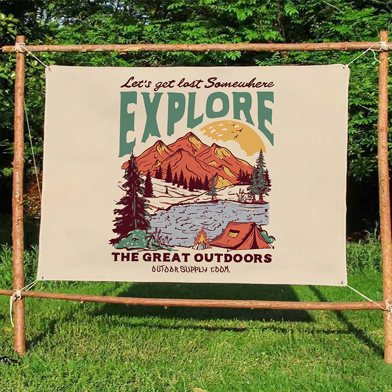 빈티지 어드벤처 야생 생물 캠핑 태피스트리 두꺼운 벽걸 - Outdoor Adventure Background 리뷰 및 가격